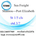 Consolidación de LCL de Shantou Port a Port Elizabeth